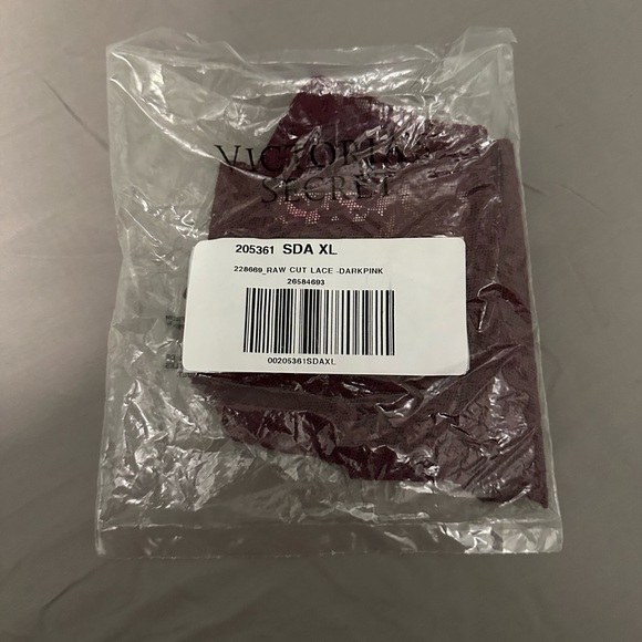 NWOT PINK NO-SHOW SOFT LACE THONG UNDERWEAR MAROON XL - Picture 2 of 2